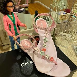 Authentic Pink  Chanel sandals No Box
